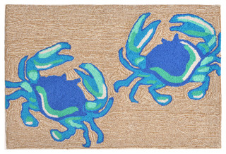 Trans Ocean Liora Manne Frontporch Crabs Blue Rug 30"x48"
